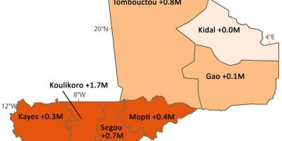 Karta över Mali befolkningen