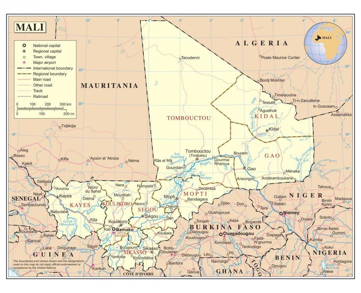 Karta över Mali djup