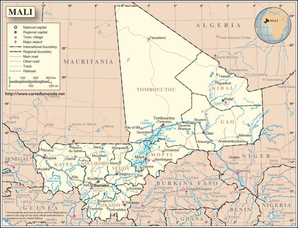 karta över Mali